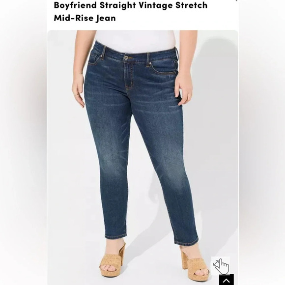 Torrid Boyfriend Straight Mid Rise Jeans with Vintage Stretch - Picture 1 of 8